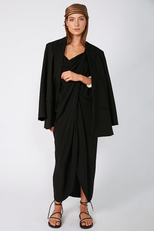 truss maxi dress / black