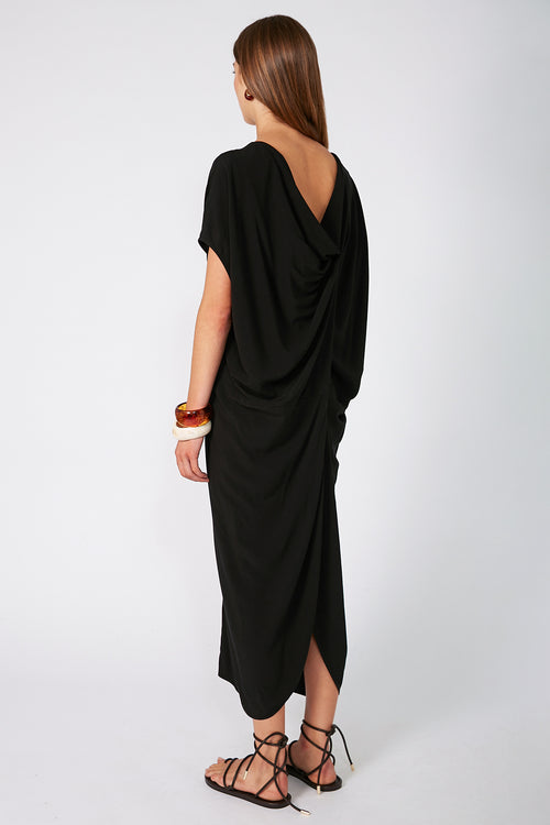 truss maxi dress / black