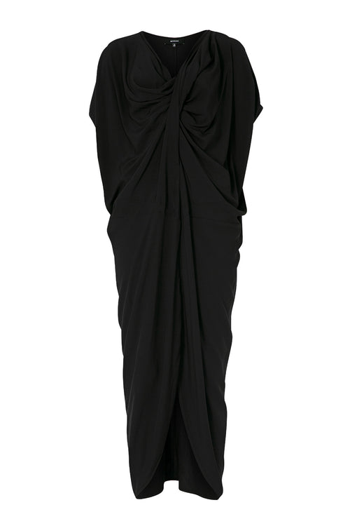 truss maxi dress / black