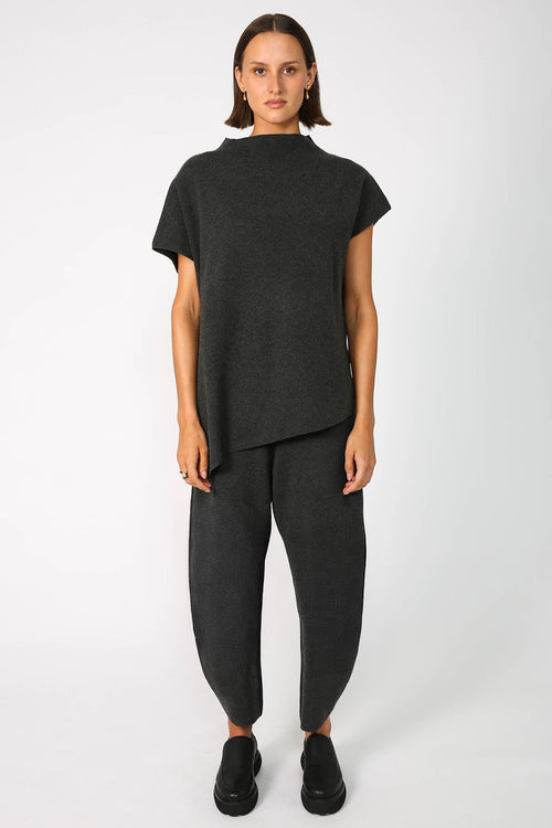 vent vest / charcoal marle