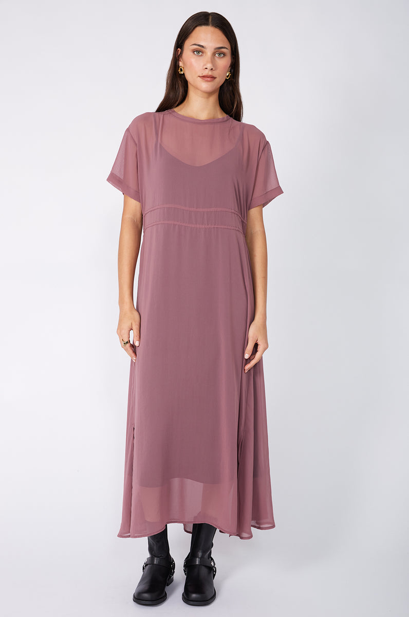 wisp maxi dress midi / dusky mauve Color:KALEIDOSCOPE Bridesmaid outfit Item runs true to Office Party Dresses |