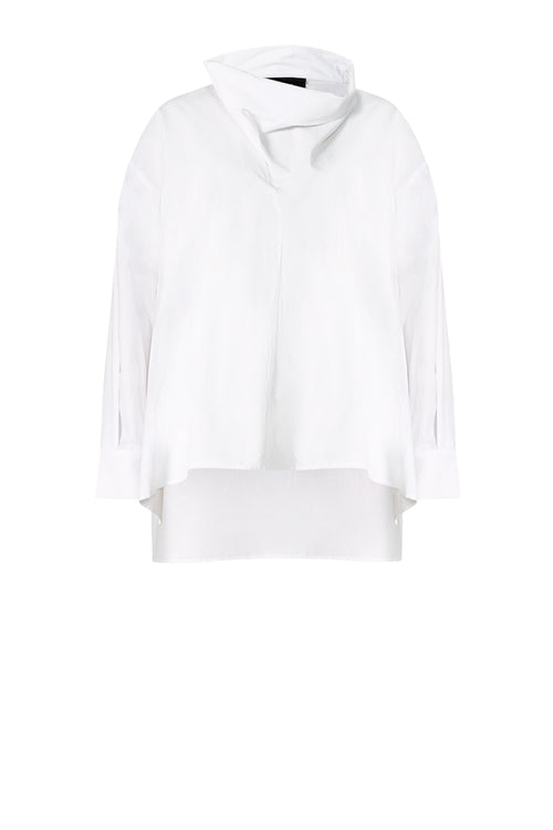 funnelled overshirt / white