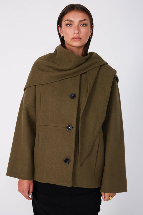 cres scarf / olive marle
