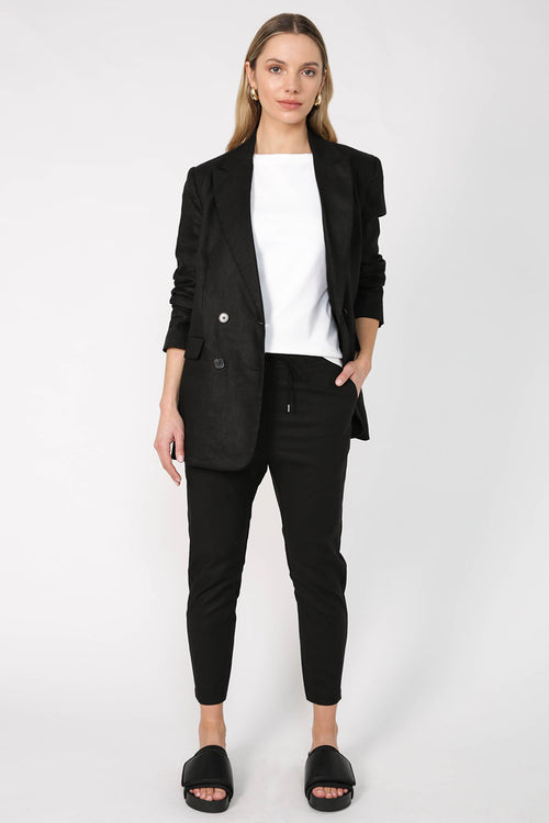 continual pant / black linen