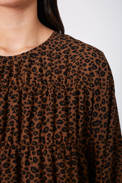 section dress / toffee|black animal print