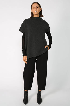 vent vest / charcoal marle