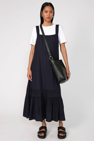 leashed dress / navy blue