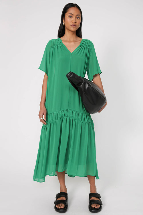 floating dress / bright green