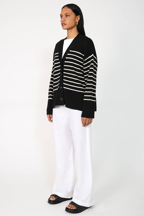scan cardi / black|neutral stripe