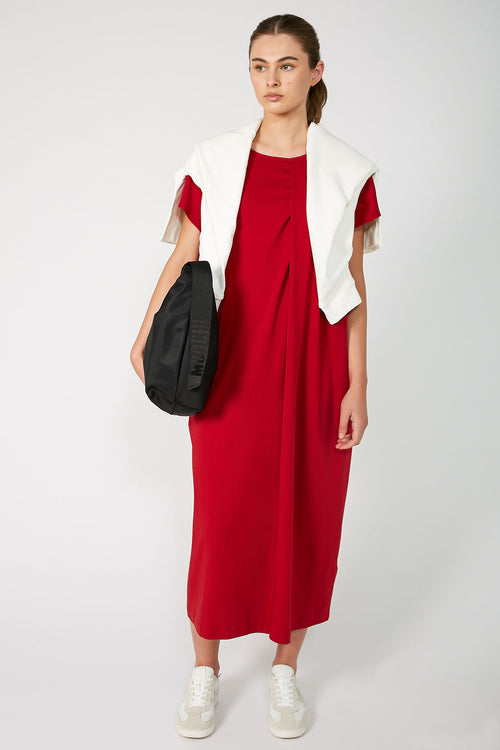 course midi dress / deep red