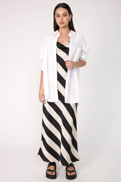 envisage dress / natural|black stripe