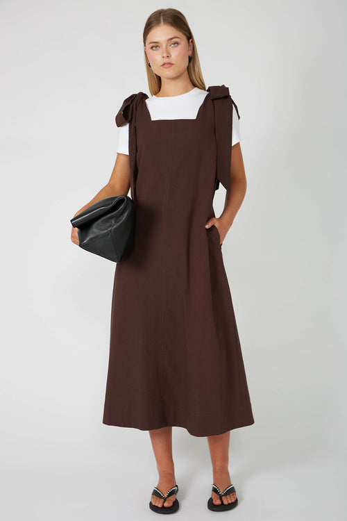 bowie midi dress / chocolate brown