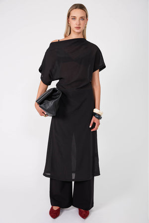 related midi dress / black