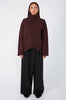 arched polo sweater / dark sangria red