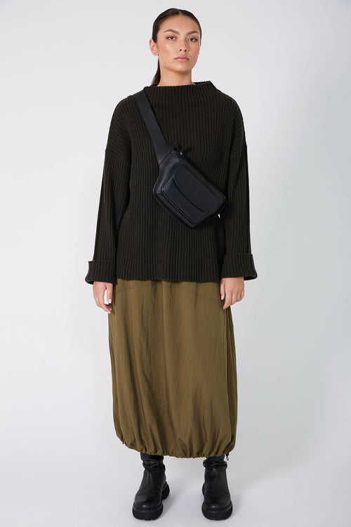 forgo rib sweater / olive marle