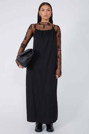 lace mesh boat skin / black