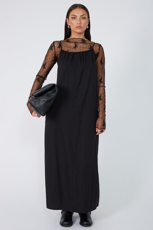 lace mesh boat skin / black