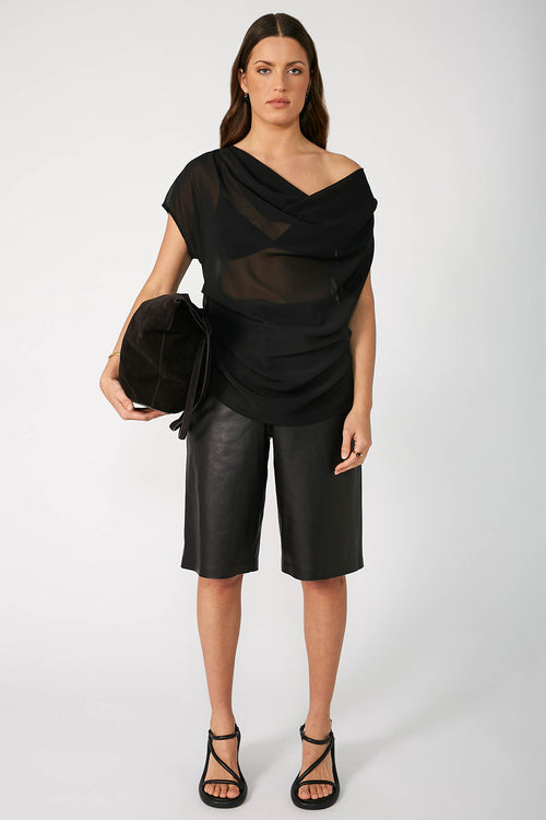 torrent short sleeve top / black