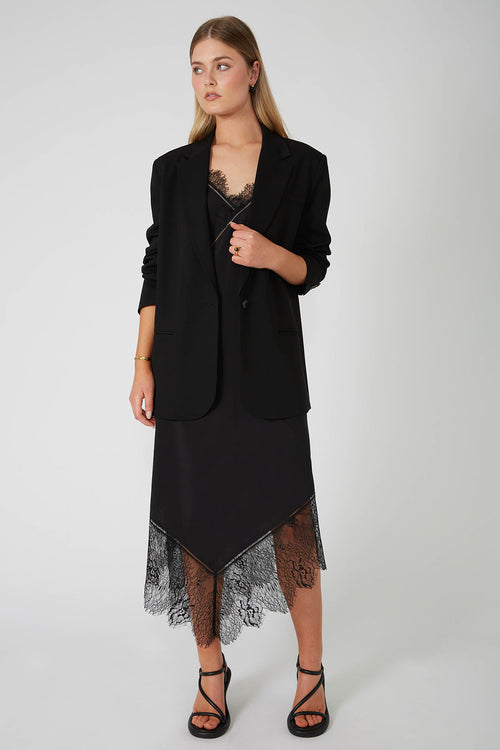 interweave maxi dress / black