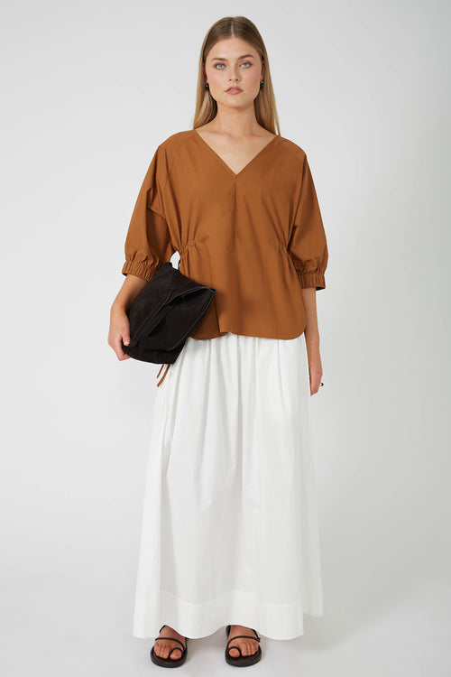 semblance top / tan brown