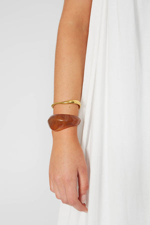 shifting bangle cuff stack / gold