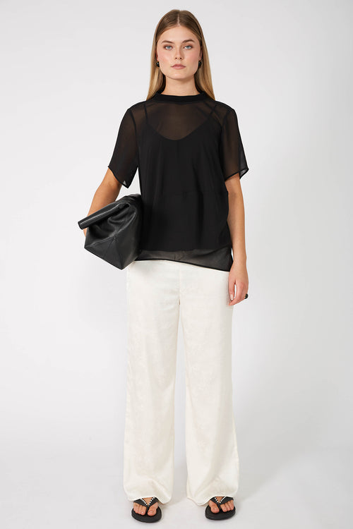 air short sleeve top / black