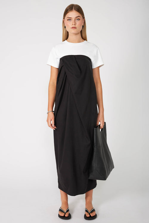 inclined bandeau dress / black