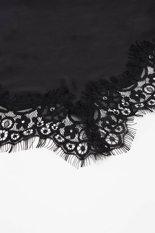 lace trim oversized bandana / black