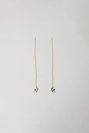xx thread earring / gold