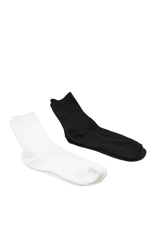 2 pack ribbed socks / black & white