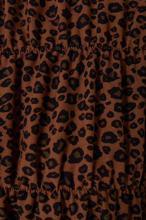 section dress / toffee|black animal print