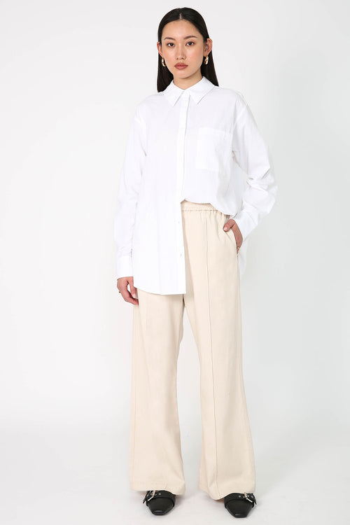 coached pintuck pant / cream