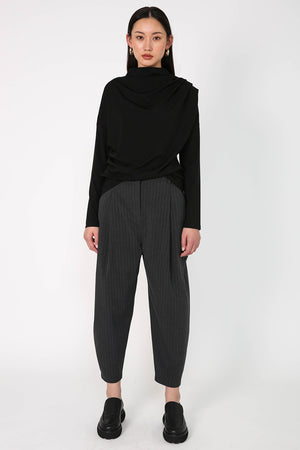 barrel pant / charcoal|white pinstripe