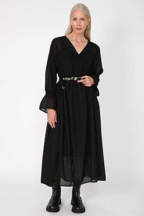 attune midi dress / black