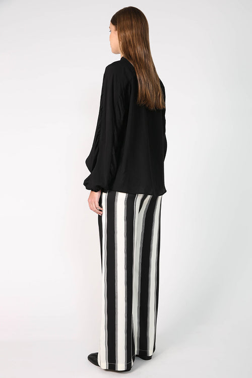 frame pant / ivory|black stripe