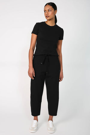 modest rib cap tee / black
