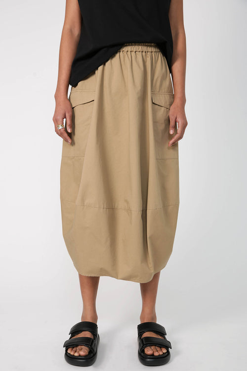 global skirt / camel brown