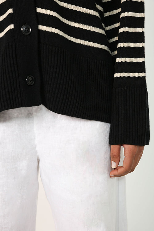scan cardi / black|neutral stripe