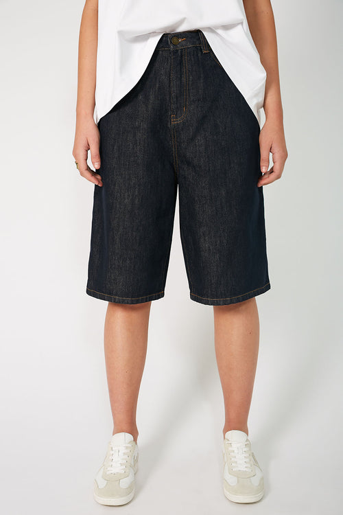 furtive denim short / indigo blue denim