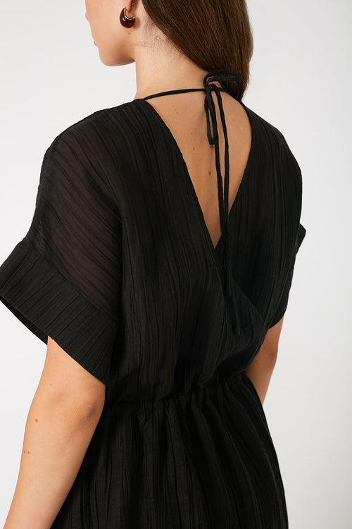 reunited midi dress / black crinkle