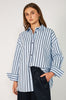 untold oversize shirt / blue|navy stripe