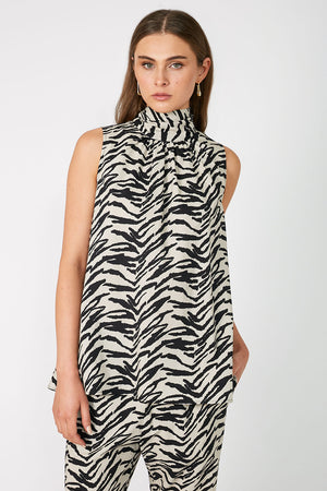 area tank / natural|black abstract zebra