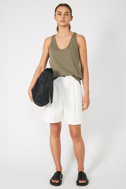 glazed tank / taupe moss