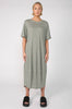 spin dress / khaki|white stripe