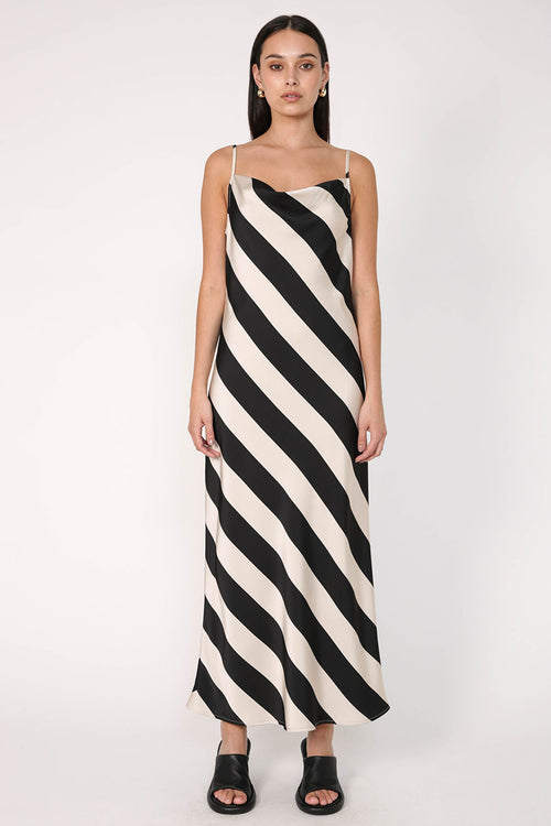 envisage dress / natural|black stripe