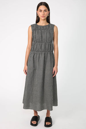 scorch tank dress / black|natural check