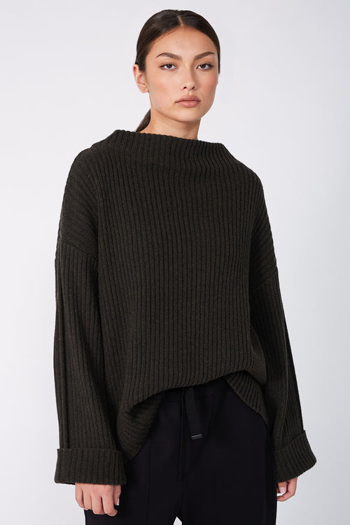 forgo rib sweater / olive marle