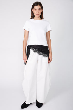 lace trim oversized bandana / black