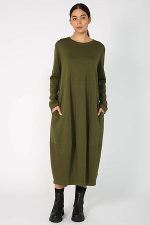 spin longsleeve dress / khaki green