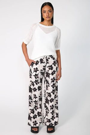 coached pant / natural|chocolate floral